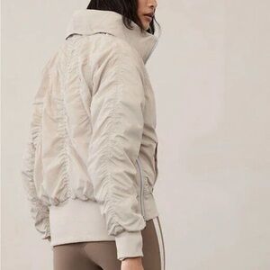 Athleta Light Cream Bomber Jacket
